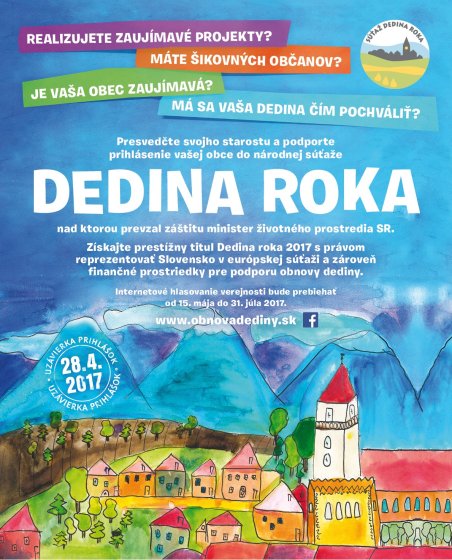Plagát súťaže Dedina roka 2017 