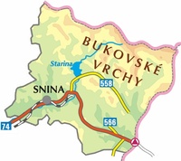 Mapa okresu Snina - klikni