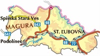 Mapa okresu Stará Ľubovňa