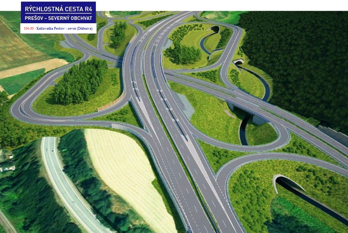Rýchlostná cesta R4, Prešov - severný obchvat, križovatka Prešov - sever (Dúbrava), Foto: NDS