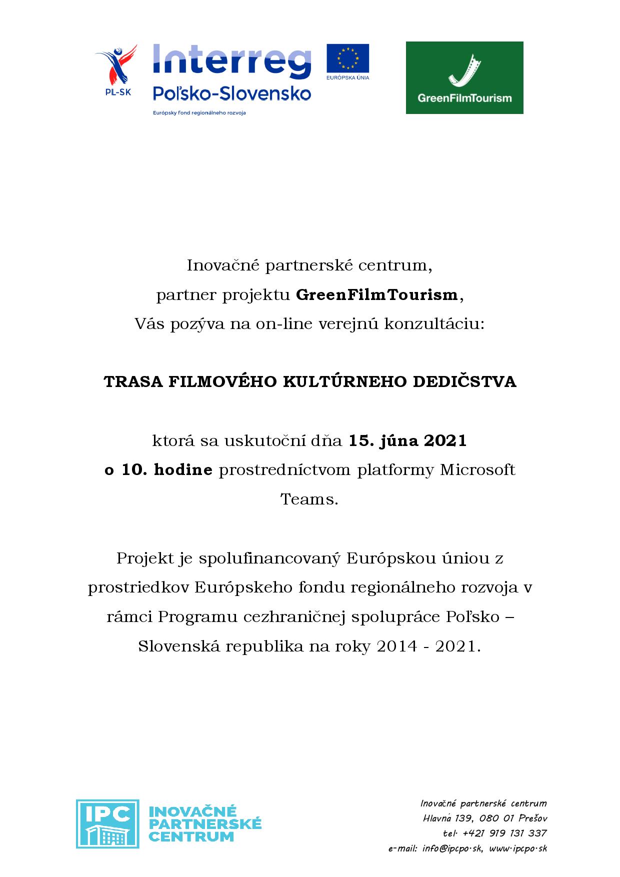 Trasa filmového kultúrneho dedičstva sa uskutoční 15. júna o 10.00 hod. cez Teams