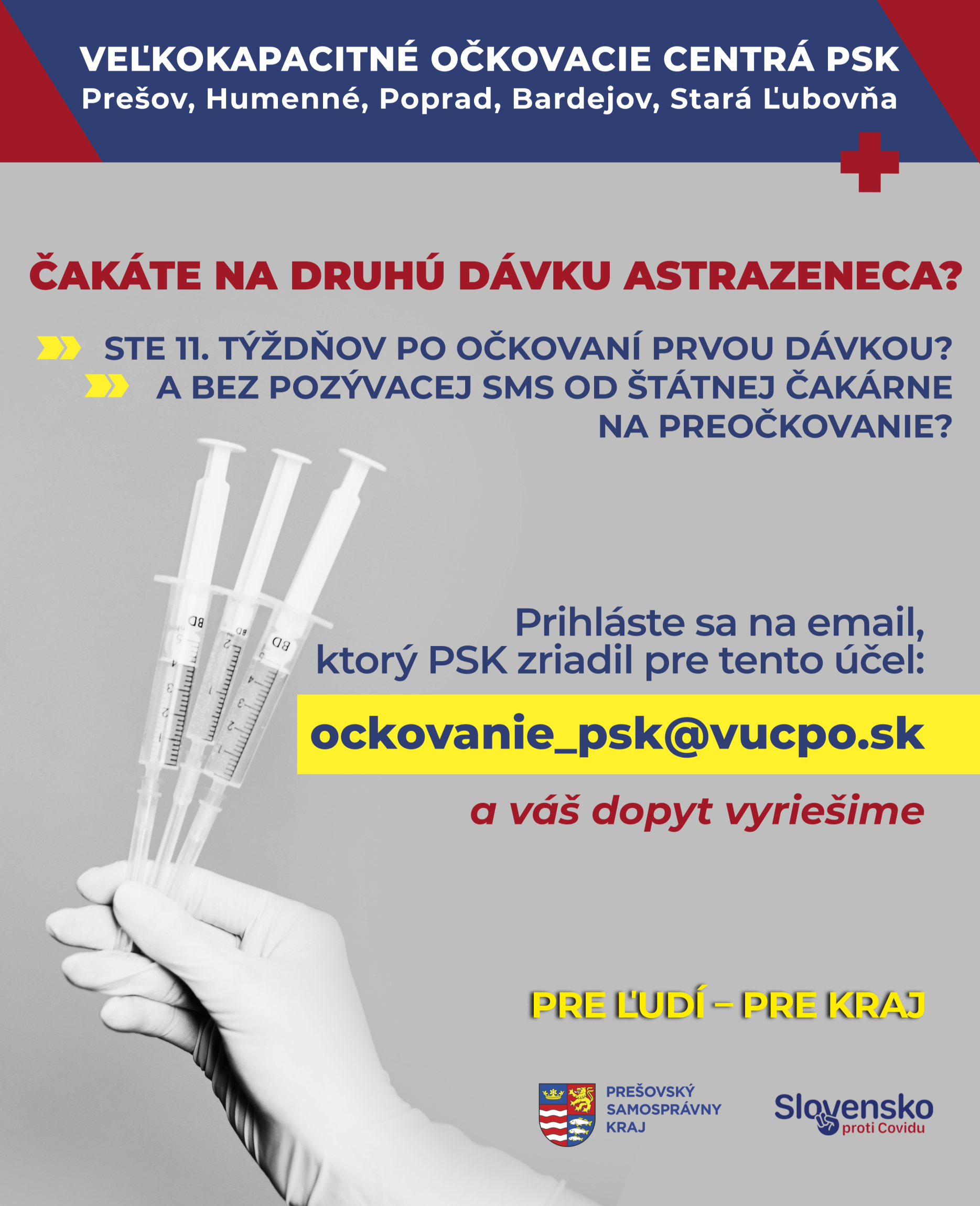 Zriadený email pre prihlasovanie čakateľov na druhú dávku AstraZenecy