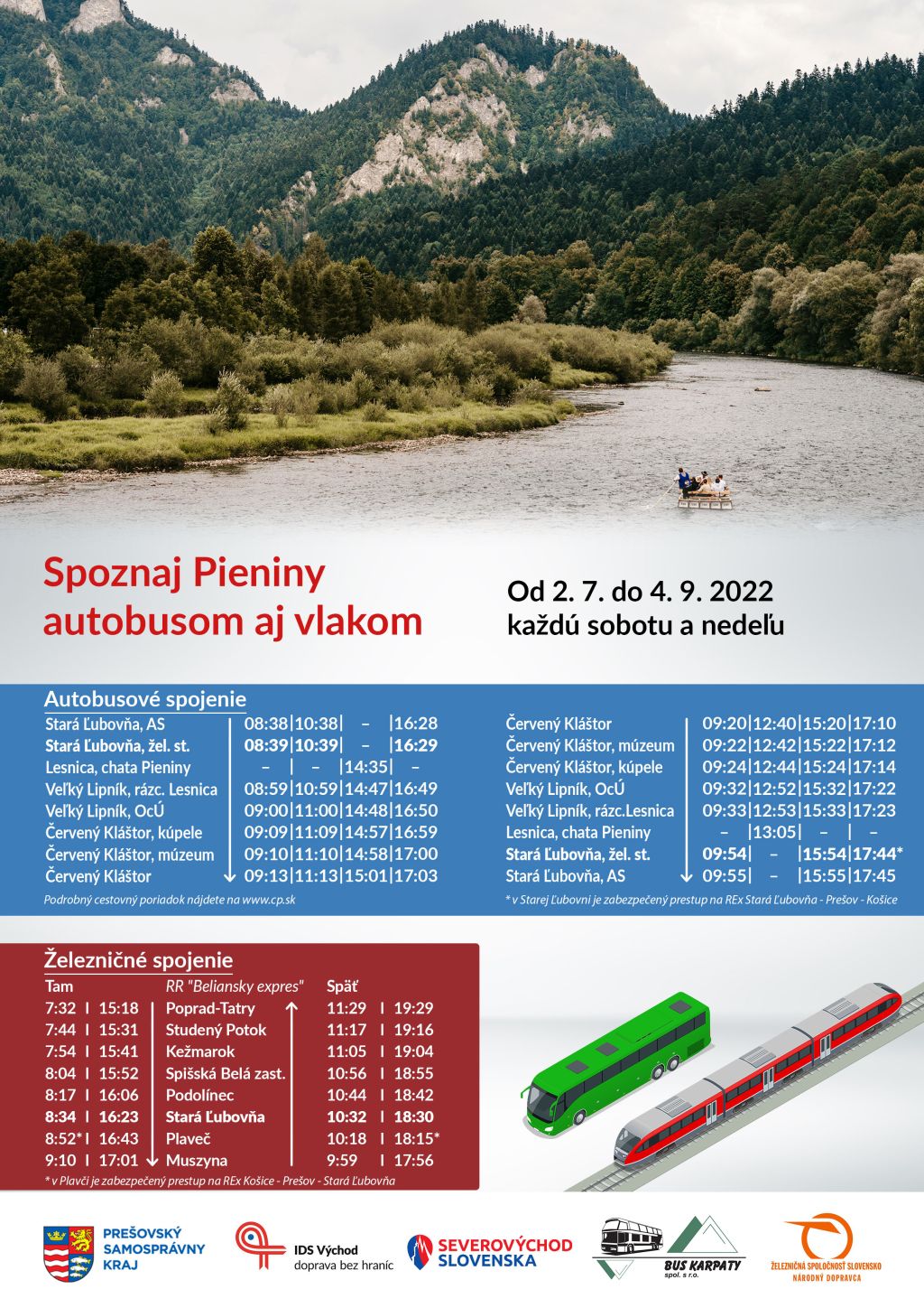 FOTO - Spoznaj Pieniny autobusom aj vlakom