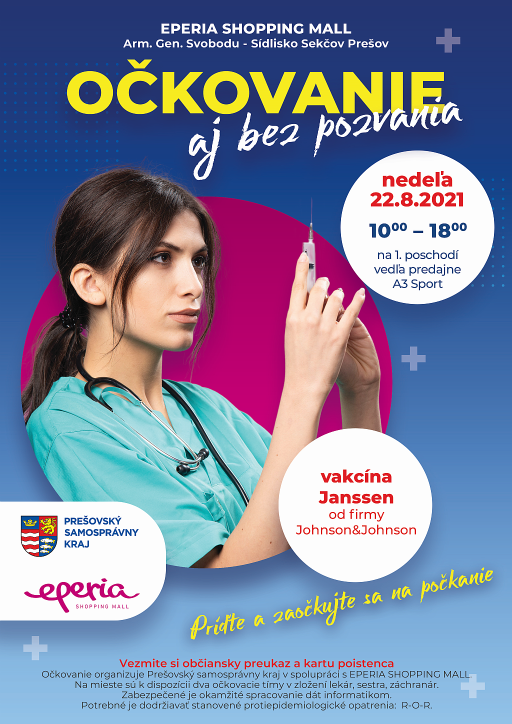 Očkovanie v OC Eperia v Prešove