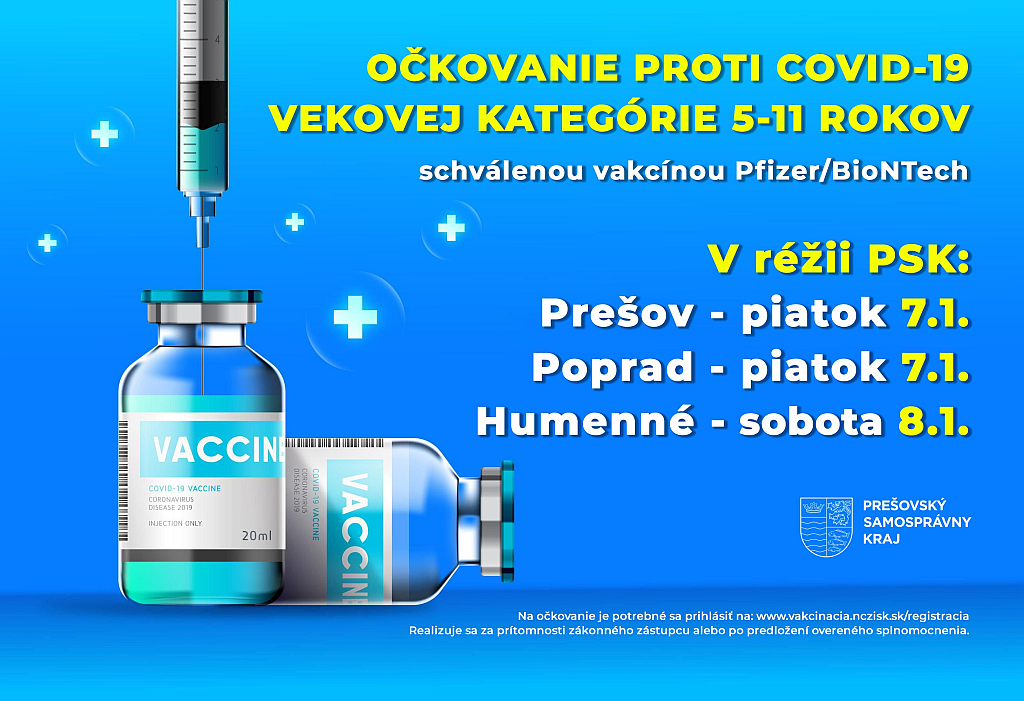 Plagát: očkovanie vekovej kategórie 5-11 rokov