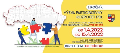  1. ročníka Výzvy Participatívny rozpočet PSK - 1.4.do 15.4.2022 