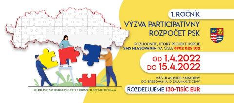 1. ročníka Výzvy Participatívny rozpočet PSK - 1.4.do 15.4.2022