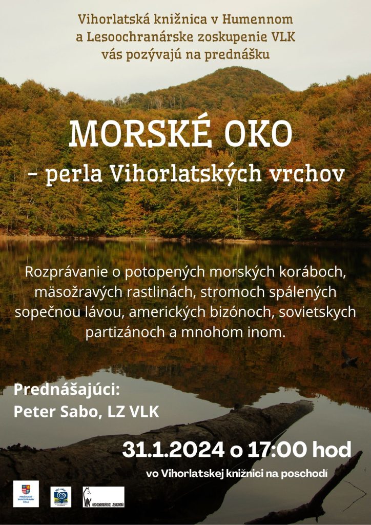 Morské oko - perla Vihorlatských vrchov - prednáška - Vihorlatská knižnica v Humennom - 31.1.2024 