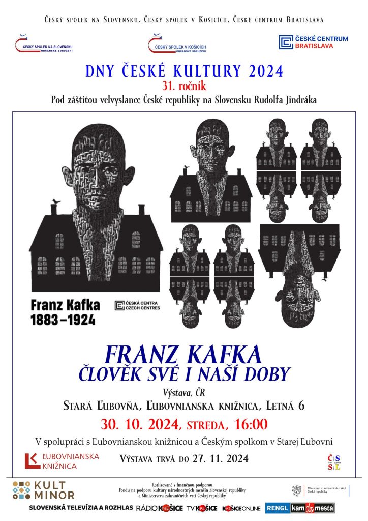 Franz Kafka - člověk své i naší doby - panelová výstava zo života F. Kafku - Ľubovnianska knižnica v Starej Ľubovni - 30.10. - 27.11.2024 