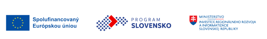 Logá Spolufinancovaný Európskou úniou, Program Slovensko, Ministerstvo investícií, regionálneho rozvoja a informatizácie Slovenskej republiky