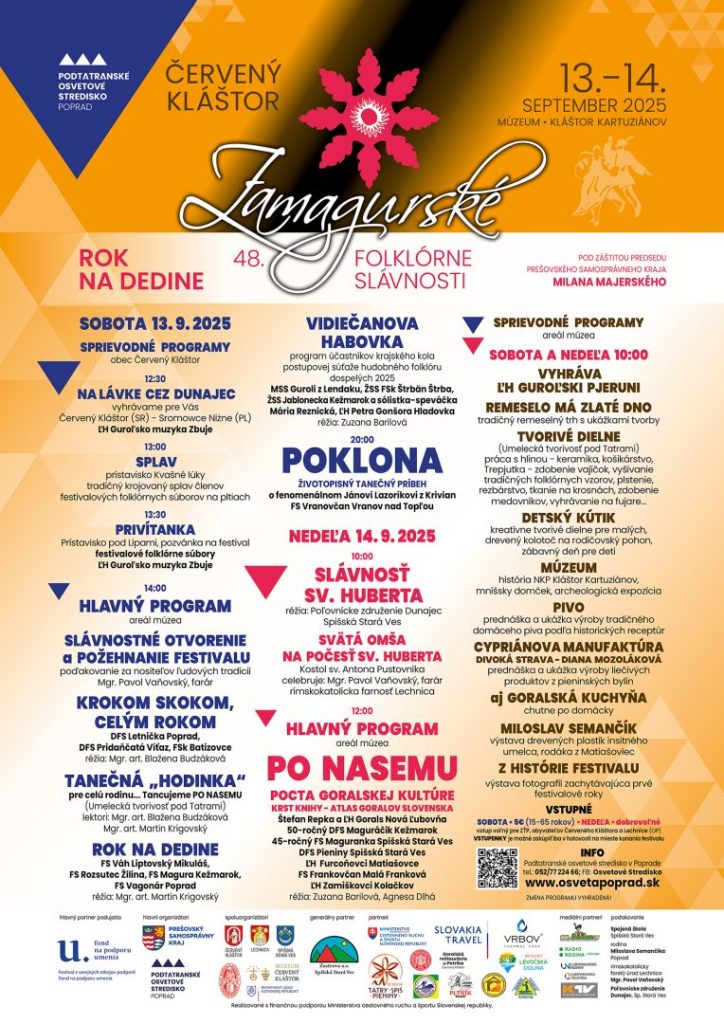 Zamagurské folklórne slávnosti - 13. - 14.9.2025 - Múzeum Červený Kláštor