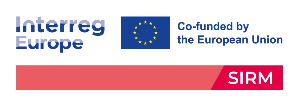 Logo Interreg Europe SIRM - Co-funded by the European Union (spolufinancované Európskou úniou)