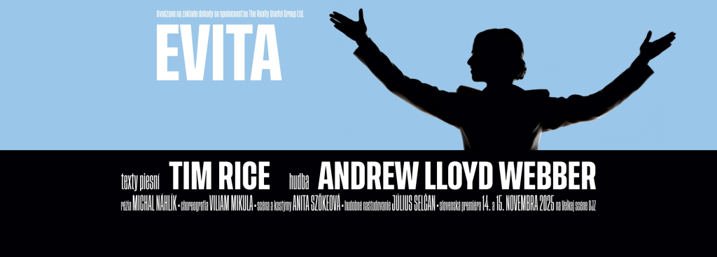 banner k muzikálu Evita