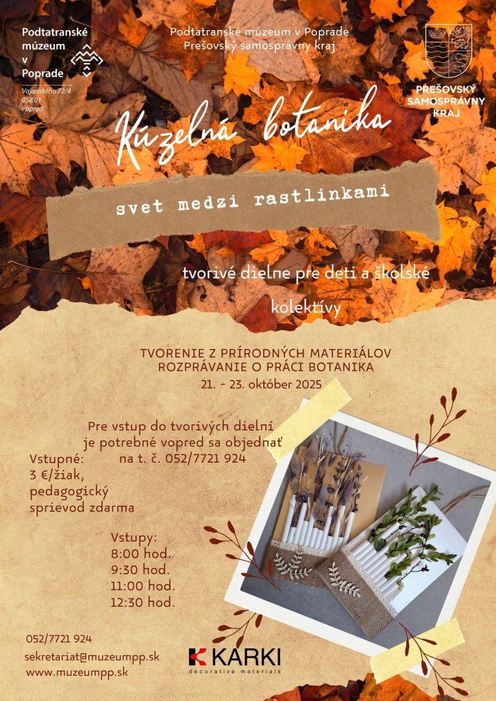 Plagát k tvorivým dielňam pre deti a školské kolektívy