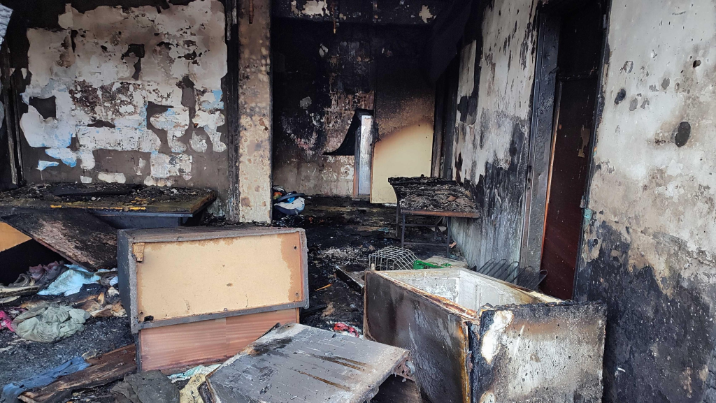 požiar v obci Svinia