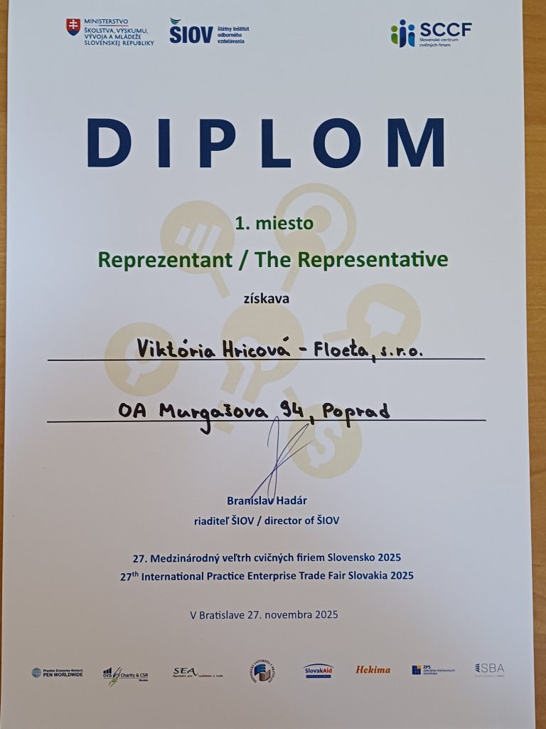 diplom  1. miesto v súťaži