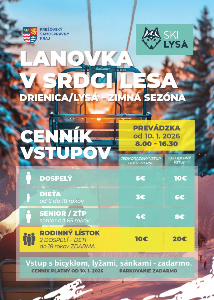 Lanovka v srdci lesa, Drienica/Lysá - zimná sezóna 
