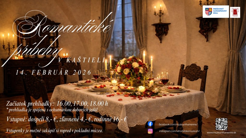 Romantické príbehy v kaštieli v Humennom na Valentína 14. februára 2026