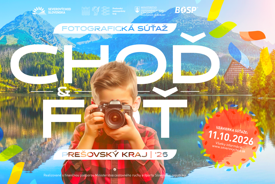 Fotosúťaž Choď a foť Prešovského kraja 2026 trvá do 11. októbra 2026