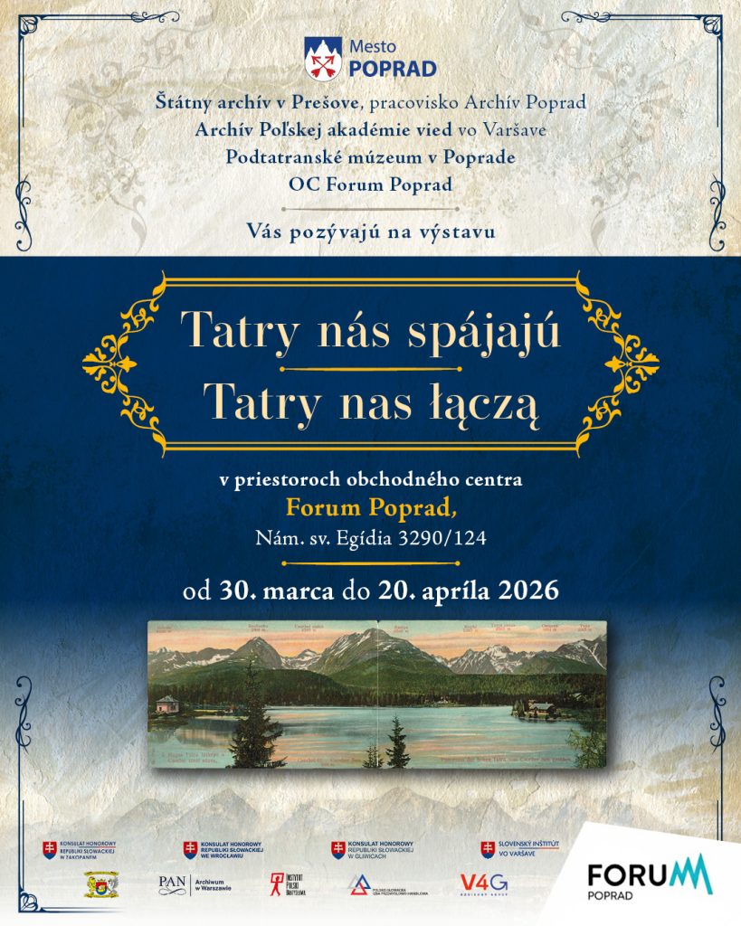 Plagát Tatry nás spájajú - výstava 30.3.-20.4.2026. Poprad OC Forum