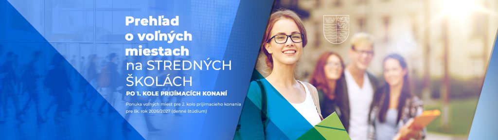 Voľné miesta po 1. kole prijímacích konaní, pre 2. kolo PK 2026/2027
