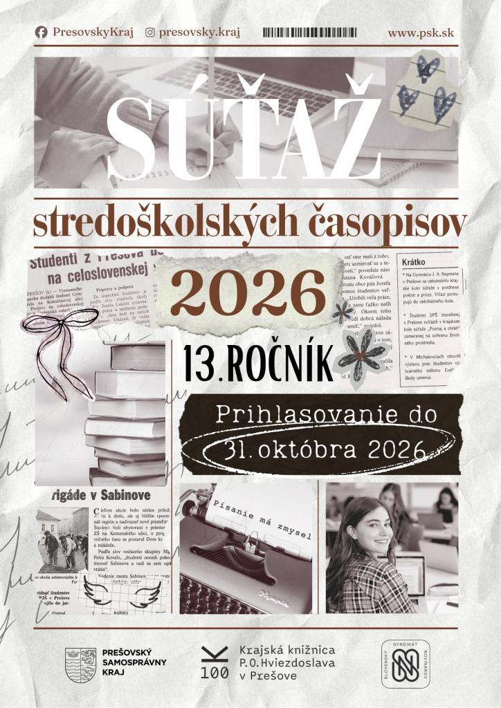 Plagát súťaže stredoškolksých časopisov 2026